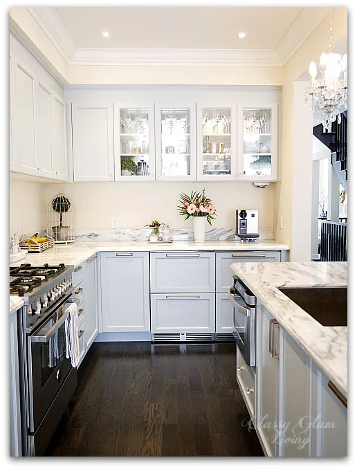Diy mirrored discount kitchen cabinets